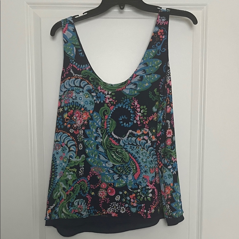 Lilly Pulitzer Multicolor Floral reversible florin tank